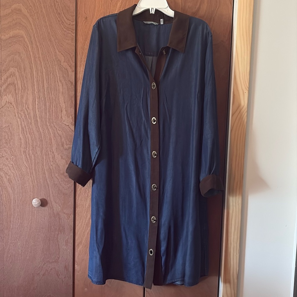Soft Surroundings Urbina Soft Chambray Relaxed Denim Women's Dress Size 1X